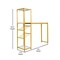 Flash Furniture Jura Metal Bar and Wine Table w/2 Slanted Shelves for Bottle Storage and Hanging Glass, Gold Frame NAN-F-HY-B23102-GLDMRBL-GG - alternate 9